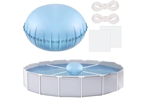 WAYBAS Pool Pillows for Above Ground Pools, 4ft Dia Heavy Duty Swimming Pool Air Pillow 0.4mm Thickened Pool Closing Winter Kit Pool Cover Float Balloon with String Repair Tape for Winterizing Ice Equalizer
