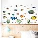 Fish Wall Stickers Under The Sea Decorative Wall Decals Coral Reef Fish Wall Stickers Peel and Stick Starfish Wall Art Sticker Decals for Kids Nursery Bedroom Living Room