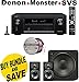 Denon AVRX2200W 7.2 Channel Full 4K Ultra HD A/V Receiver with Bluetooth and Wi-Fi + SVS Prime Satellite 2.1 Premium Black Ash Finish System + Monster - Platinum XP Clear Jacket MKIII 50' Compact Speaker Cable - Clear/Copper Bundle