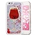 iPhone 7 Plus Case, iPhone 7 Plus Liquid Glitter Case, QKKE [Wine Glass Quicksand] 3D Glitter Bling Hearts Flowing Liquid Heart Clear Hard Case for iPhone 7 Plus 5.5 Inch (Heart Red)