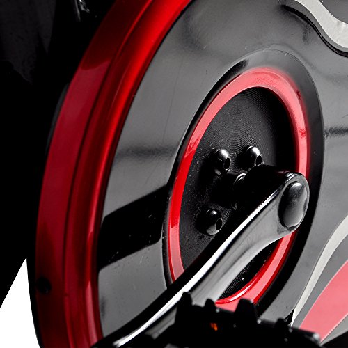 HYD-Parts Indoor Cycling Bikes with LCD Monitor and Free Bottle Trainer Bicycle Stationary Fitness Equipment with 30lbs flywheel Exercise Bike (Red&Black)