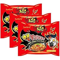 [ 3 Packs ] Samyang 2X Extra Spicy Hot Chicken Flavor Ramen KOREAN SPICY NOODLE (140g Each)