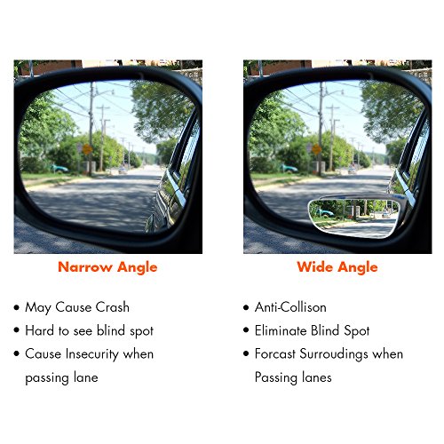 MysBiker Blind Spot Mirrors,Car Mirror Side View Blind Spot,Wide Angle Car Wing Mirror Blind Spot Stick On Side Mirror,Suitable for All Car SUV Trucks Motorcycle (4 Pack) - Thumbnail 5