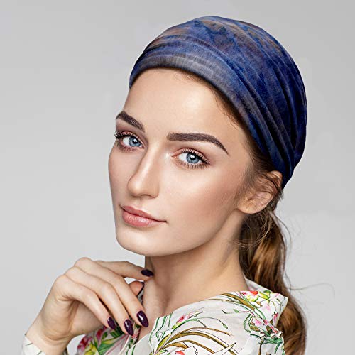 10 Pieces Tie Dye Bandana Headbands African Headbands Wide Elastic Boho
