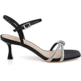 Jewel Badgley Mischka Maci Metallic Sandal with Rhinestone Knot Detail