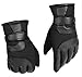 YQXCC Winter Men's Leather Gloves Touch Screen Outdoor Sports Cycling Windproof Warm Gloves (Black)
