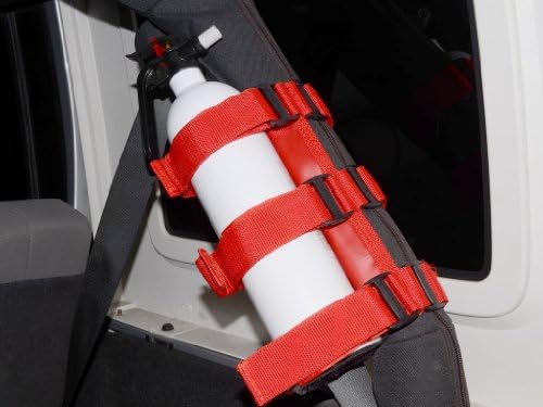Rukse Jeep Wrangler YJ TJ JK Jeep CJ 2.9lb Fire Extinguisher & RED Holder for Roll Bar