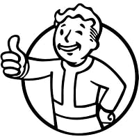 Mandy Graphics Fallout Vault Boy Vinyl Die Cut Decal Sticker for Car Truck Motorcycle Windows Bumper Wall Home Office Decor Size- [6 inch/15 cm] Wide and Color- Gloss White