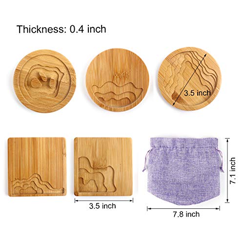 LET'S RESIN Wooden Coaster Molds, 5PCS Epoxy Resin Molds for Wooden Coasters, Square/Round Style (Side Length/Diameter 3.54"), Wooden Resin Molds for Crafts DIY, Coasters Making - Thumbnail 4