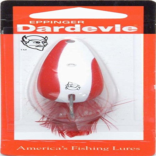 EppingerMFG. CO. Dardevle Nickel/Black WDL Fishing Lure, Red/White, 2/5-Ounce