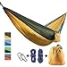 CCTRO Double Camping Hammock, Portable Lightweight Nylon Parachute Hammocks with Tree Straps & Carabiners for Backpacking, Camping, Travel