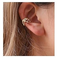 KISSFRIDAY Golden Crown Punk Rock Metal Ear Bone Clip Ear Hook Cuff Clip Jewelry No Ear Hole