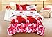 BEDnLINENS 2 Piece Set Red Rose 3D Comforter Set (Y03) (Twin)