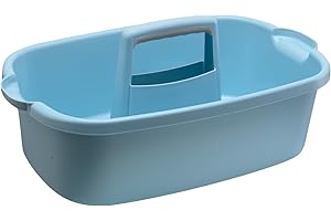 ZEDACY Large Cleaning Supplies Caddy/ Supply Organizer with Handle/ Portable Shower Basket/ Plastic Bucket Tool Storage for Bathroom/ Garden/ Kitchen/ Bedroom/ College Dorm (Blue)