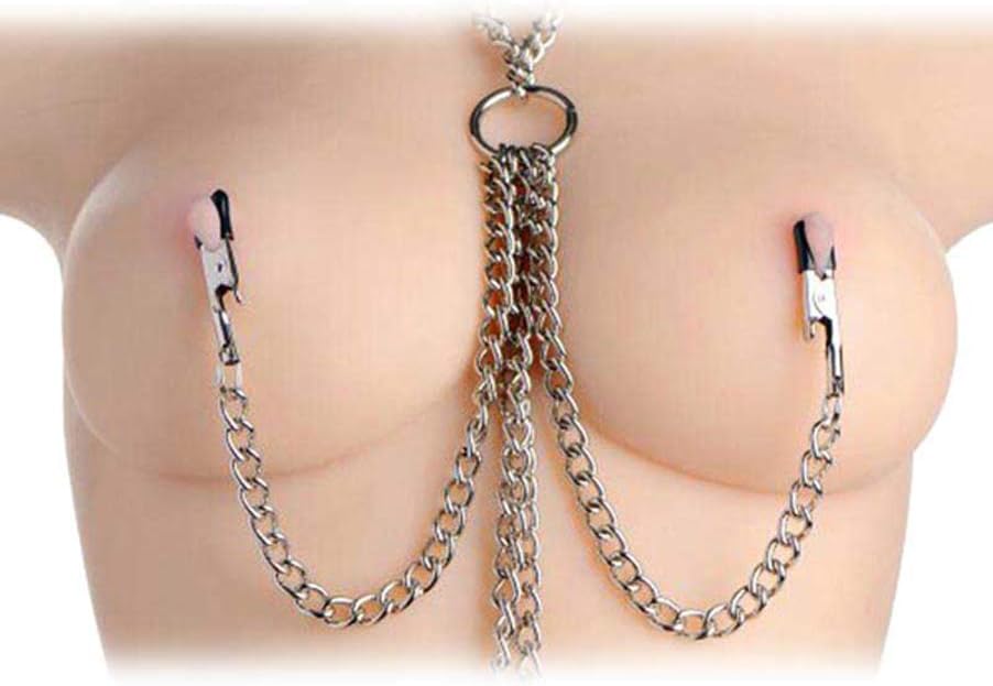 Collar Nipple and Clit Clamp Set, Silver - Image 4