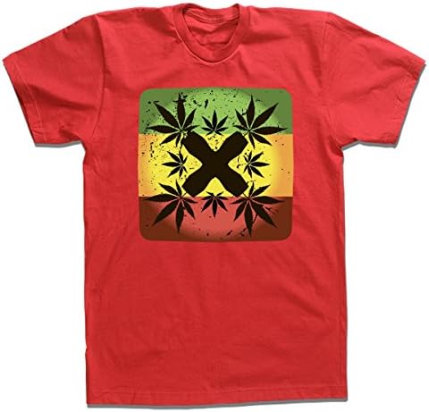 Marijuana Weed Canabbis Jamaica t-shirt for men - 0034 (Red, Medium)