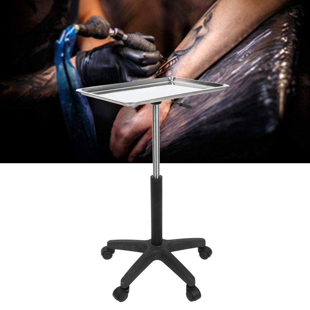 Salon Tray Beauty Rolling Trolley Cart Hair Spa Equipment Height Adjustable Stainless Steelwith Wheels Hairdressing Tattoo Storage(tray): Beauty