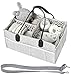 HOMEVAGE Diaper Caddy Caddies Organizer, Baby Cloth Diapering, Tote Bag, Nursery Storage Bin for Changing Table, Portable Car Travel Organizer (Light Grey)