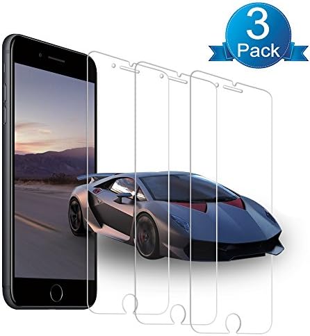 [3-Pack] Hoperain for iPhone 8 / iPhone 7 Tempered Glass Screen Protector, Anti-Scratch, Anti-Fingerprint, Bubble Free, [3D Touch Compatible] Lifetime Replacement Warranty