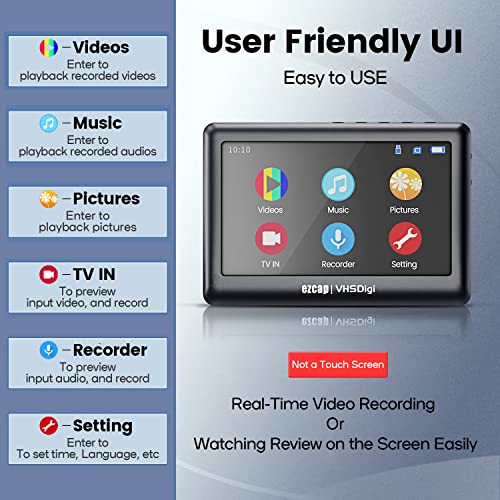 Convert VHS to Digital Mp4 Vinyl Cassette CD Player to Mp3 Converter