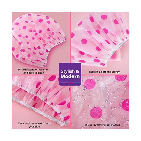 Woospa-Shower-Caps-for-WomenMen-3-Pack-Waterproof-Reusable-Bath-Cap-30cm-Width-with-Elastic-Band Woospa Shower Caps for Women/Men 3 Pack Waterproof & Reusable Bath Cap 30cm Width with Elastic Band (Pack of 3)