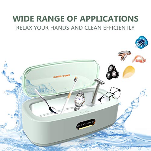 Venussar Ultraschallreinigungsgerät, 300ml Ultraschallreiniger, Mini Ultraschallreinigungsgerät Brille Uhren Schmuck Ringe Halsketten Zahnprothese