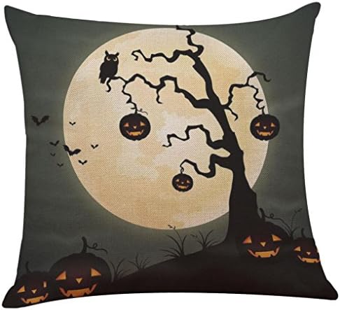 TOPUNDER Happy Halloween Linen Throw Pillow Case Cushion Cover Home Sofa Decor New (E)