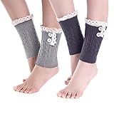 Womens Lace Stretch Boot Leg Cuffs Leg Warmers Socks Topper Cuff