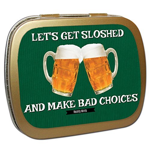 Let's Get Sloshed Mints - Unique Beer Gifts for Beer Lovers White Elephant Ideas Candy Gifts for Adults Wintergreen Breath Mints Stock Stuffers Funny Friend Gift 21st Birthday Gift