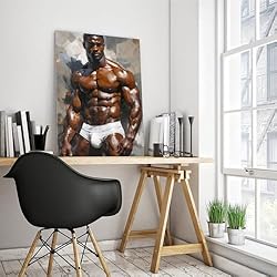 HMLZSJ Nude Muscle Male Torso Portrait Art Gay