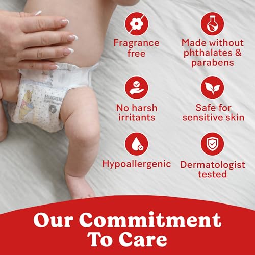 HUGGIES SIZE 4 BABY DIAPERS, LITTLE MOVERS HUGGFIT 360° BABY DIAPERS WITH 360° WAISTBAND, SIZE 4 (22-37 LBS), 64 COUNT, PACKAGING MAY VARY