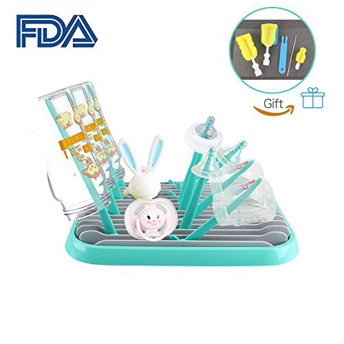 Baby Bottle Drying Rack with Bottle Cleaning Brush Set Collapsible Drying Rack for Well-Storage and Space-Saving - Thumbnail 7