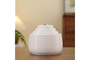 Ceramic Tabletop Fountain Water Feature for Indoor and Home Decoration Table Desk Office Patio(White A157)