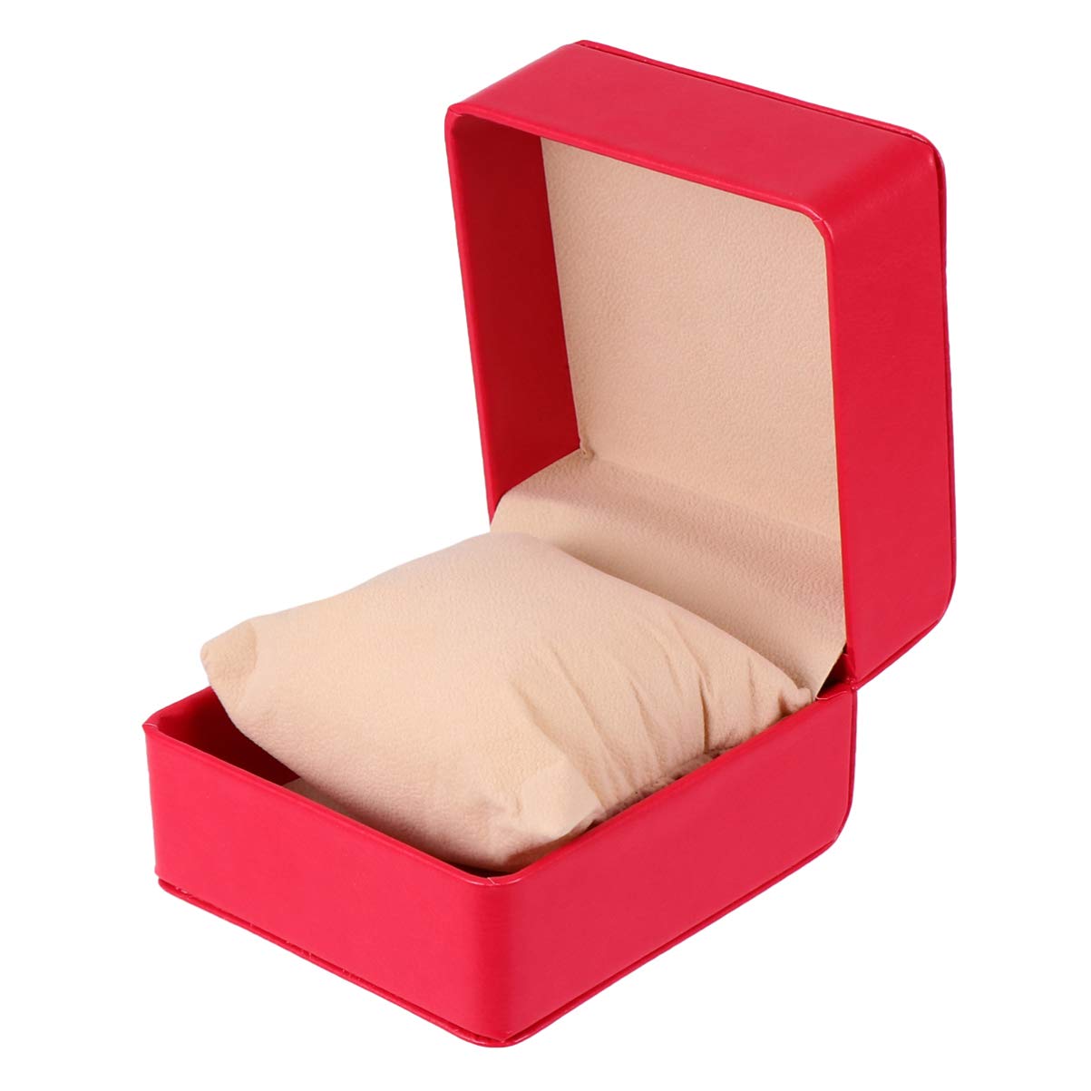 iplusmile Watch Box Holder Organizer Single Grid Watch Storage Box PU Bracelet Case Wristwatch Display Box(Red)