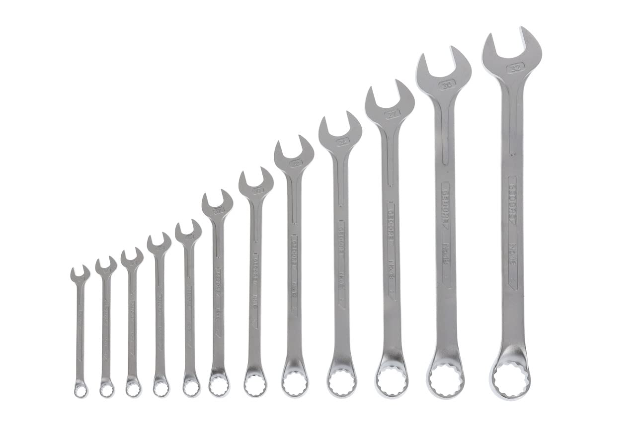 GEDORE 12-pc. Combination spanner set, AF 10-32 mm, Offset, Bi-hex, UD profile, Spanner set, 1 B-012