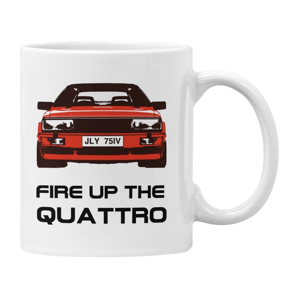 Ashes to Ashes Mug, Life on Mars, Fire up The Quattro, Gene Genie Hunt Quote, Gift Plumfoolery (White)