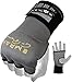 EMRAH Pro Boxing Hand Wraps Inner Gloves for Punching Padded Bandages Under Mitts, Quick Wraps, Fist Protector - MMA, Muay Thai, Kickboxing & Martial Arts Training (Grey, Large)