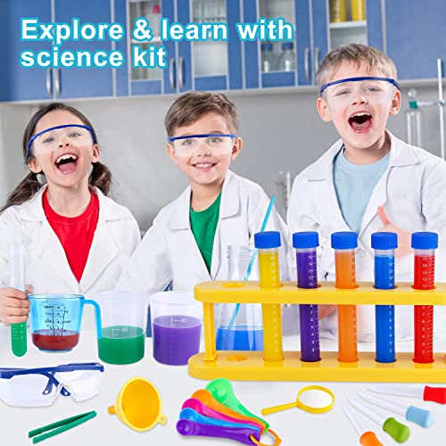 INNOCHEER Kids Science Experiment Kit with Lab Coat Scientist Costume