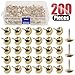 Hilitchi 200-Pieces 9/16'' (14mm) Antique Upholstery Nails Tacks Furniture Tacks Upholstery Tacks Thumb Tack Push Pins Assortment Kit (Gold)