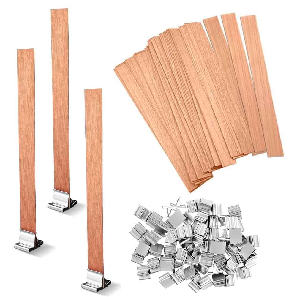 Wood Wicks for Candles, 60 PCS Wooden Making Wicks With Stand for Handmade DIY Scented Holder Craft Supplies 13 x 130mm