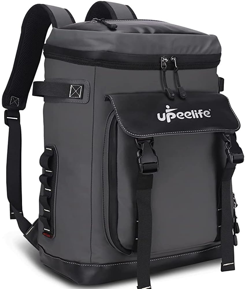 Upeelife 30L Cooler Backpack, 42 Cans Large Insulated Cool Bag Rucksack, Leakproof Waterproof Picnic Backpack, Grey — image 1