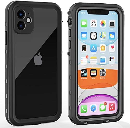 iPhone 11 Waterproof Case with Screen Protector Full Body Protector Shockproof Dustproof Dirtproof Heavy Duty IP68 Waterproof Case for iPhone 11(6.1inch) (Clear)