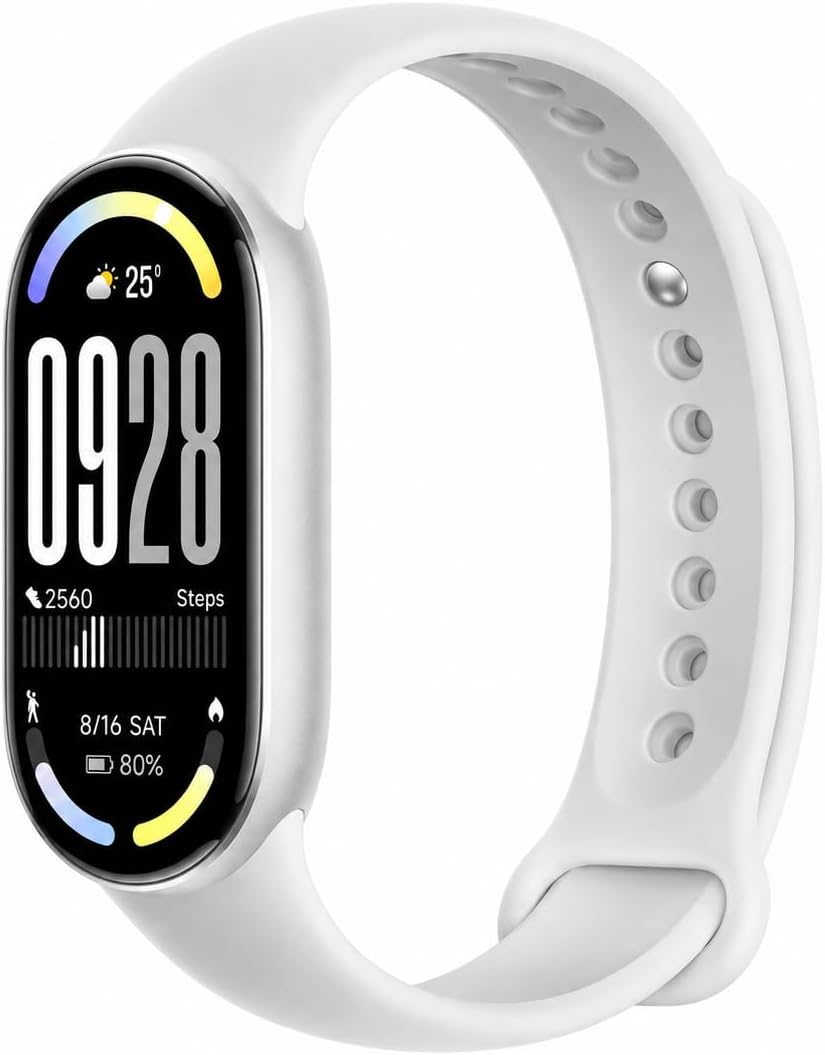 Xiaomi Smart Band 10 - Pulseira inteligente, autonomia de até 21 dias, tela AMOLED de 1,72", taxa de atualização de 60 Hz, 5 ATM, sensor de frequência cardíaca, app Mi Fitness, cor prata (versão