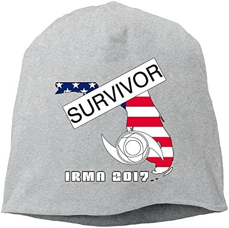 Survivor Hurricane Irma 2017 Unisex Warm Winter Hat Knit Skull Beanie Slouchy Beanie Hat/Cap Ash