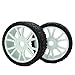 Grey 1:8 RC Buggy Hex 17mm Double 6 Spoke Wheels Rubber Tires with H Pattern