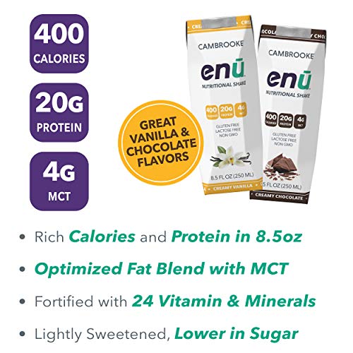 ENU ReadytoDrink Vanilla Weight Gain Shakes (18 Pack) with 20g 100