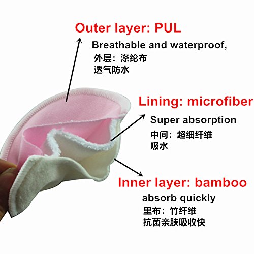 Asenappy reusable bamboo nursing pads 12 pcs+1 bag - for Breastfeeding or Pregnant Moms Washable & Reusable Nursing Pads (Ramdom color)