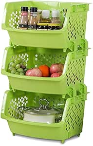 AJ Almacenamiento de Basura apilable, Cocina Cocina Apilamiento de