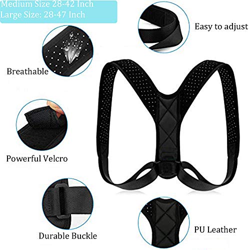 Taisk Posture Corrector, Back Posture Brace for Men and Women- Comfortable Upper Back Brace Clavicle Support Device for Thoracic Kyphosis and Shoulder