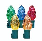 GKI Bethlehem Lighting 20-Light Crystal Drop LED Christmas Light Set, Twinkling Bulbs, Green Wire